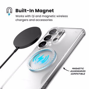 Speck Presidio Perfect-Clear Magnet vāciņš ierīcei Samsung Galaxy S26 Ultra, “Clear / Silver” krāsā