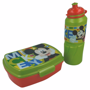 Mickey Mouse brokastu un pusdienu kārbas komplekts ar 530 ml pudeli un somu