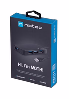NATEC Hub USB 3.0 Moth (4 ports, melns)