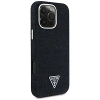 Guess džinsinis trikampio logotips MagSafe iPhone 16 Pro Max viedtālruņa apvalks (m) - melns (m)