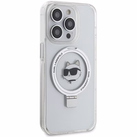 Karl Lagerfeld KLHMP15XHMRSCHH iPhone 15 Pro Max 6.7" balts ar statīvu Viedtālruņa apvalks Choupette Head MagSafe