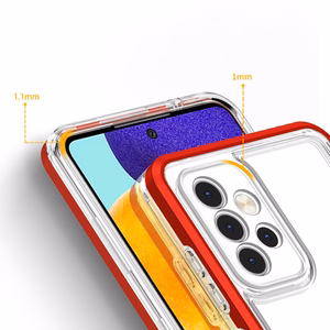 Clear 3in1 viedtālruņa apvalks Samsung Galaxy A73 rāmja gēls sarkana