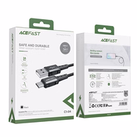 Acefast USB kabelis - USB Type C 1.2m, 3A melns (C1-04 melns)