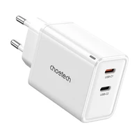 Choetech PD6013, GaN, 2x USB-C, PD65W tīkla lādētājs (balts)