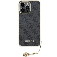 Guess 4G Charms Collection Viedtālruņa apvalks iPhone 15 Pro Max - pelēks