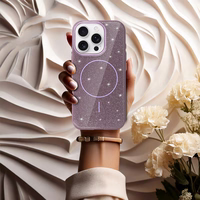 Magnētiskais Īpaši Plāns Spīdīgs viedtālruņa apvalks Iphone 15 Pro violeta