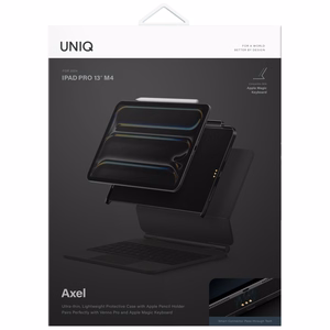 Uniq Axel Case Planšetdatora apvalks iPad Air 13" 2024 / 2025 / iPad Pro 13" 2024 - melns