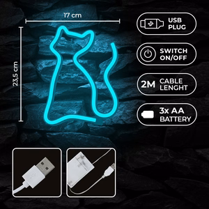 Neon LED Light CAT tirkīza NNE24 Neolia