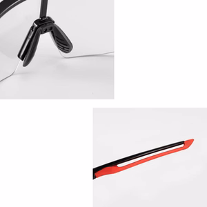 Rockbros 10173 fotohromās UV400 riteņbraukšanas brilles - melnas un sarkanas