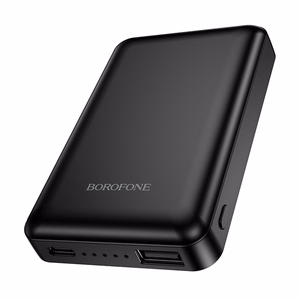 Borofone 5000mAh portatīvais lādētājs BJ82 Dawn – USB – magnētisks, ar indukcijas uzlādi, melns