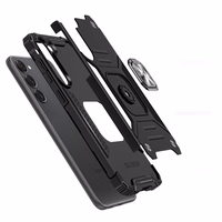 Wozinsky Ring Armor viedtālruņa apvalks Samsung Galaxy S23 bruņu apvalks ar magnētisku turētāju un gredzenu melns