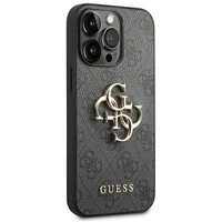 Guess 4G Big Metal Logo viedtālruņa apvalks iPhone 14 Pro - pelēks