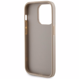 Guess GUHCP15XPS4DGPD iPhone 15 Pro Max 6.7" zelta/zelta cietais apvalks Strass Metāla Logotips