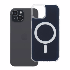 Clear Fusion Mag Cover maciņš modelim iPhone 15, saderīgs ar MagSafe – tumši zils