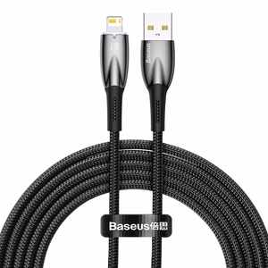 USB kabelis Lightning ierīcēm Baseus Glimmer Series, 2.4A, 2m (melns)