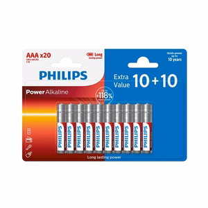 Baterija PHILIPS AAA LR03 blistera iepakojums 10+10 gab.