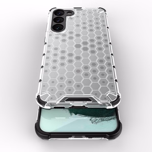 Honeycomb viedtālruņa apvalks Samsung Galaxy S23+ bruņots hibrīda pārsegs caurspīdīgs