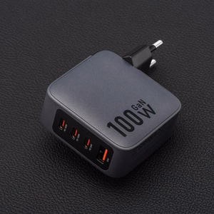 FORCELL F-ENERGY GaN VT-46 pelēks ceļojuma lādētājs 3 x Type C + USB A PD QC4.0 5A 100W ar PD