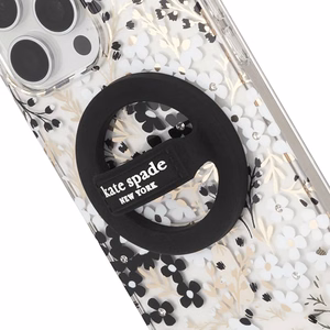 Kate Spade New York Magnetic Loop Grip MagSafe magnētiskais tālruņa turētājs pirkstam, melns