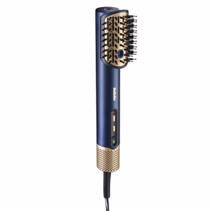 BaByliss AS6550E – 1500 W joniskā karstā gaisa matu veidošanas suka, 3 temperatūras līmeņi, zila / zelta