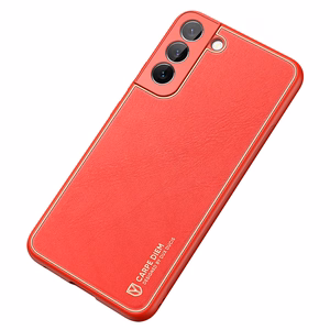 Dux Ducis Yolo elegants apvalks no ekoloģiskās ādas Samsung Galaxy S22 + (S22 Plus) sarkans