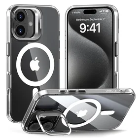 Tech-Protect MagStand MagSafe iPhone 16 apvalks - caurspīdīgs