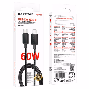 Borofone Cable BX120 Placer - Type C to Type C - PD 60W 1 metre black