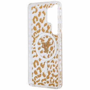 Guess maciņš IML Leopard Print Triangle MagSafe for Samsung Galaxy S26 Ultra brūns