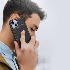 3in1 maku apvalks ar statīvu iPhone 15 Plus MagSafe RFID bloķētājs Dux Ducis Rafi Mag - melns