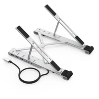 Choetech statīvs daudzfunkcionāla stacija klēpjdatoram PD / USB-C HDMI (4K / 30Hz) / 2xUSB-A / 1xUSB-C / 1xSD / 1xTF melns (HUB-M43)