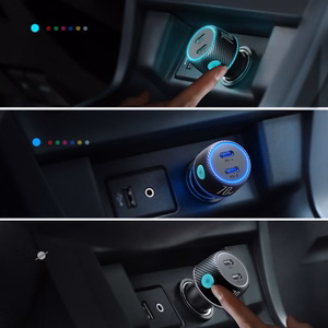 Automašīnas lādētājs Joyroom „JR-CCN02" melns 70W (2xUSB-C) ar LED gaismu