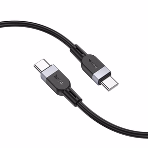 Silikona Kabelis USB C to USB C Hoco 3A 60W 3 m X109 melns