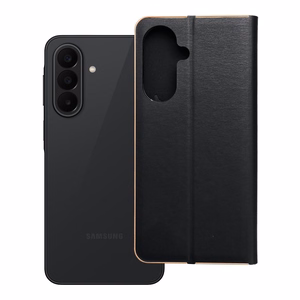 Atvēramais maciņš priekš Samsung A27 Luna Book Gold melns