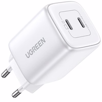 Lādētājs Ugreen CD294 45W GaN 2xUSB-C balts