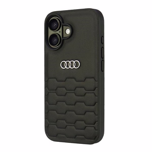 Audi Sintētiskās ādas iPhone 16 6.1" melns/melns cietais apvalks AU-TPUPCIP16-GT/D2-BK