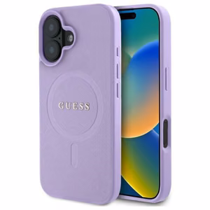 Guess Saffiano Magnētiskais Viedtālruņa apvalks iPhone 16 - violets