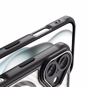 Leading Series magnētiskais silikona viedtālruņa apvalks MagSafe iPhone 16 Plus - melns