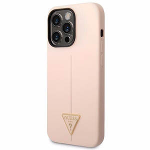 Guess GUHCP14LSLTGP iPhone 14 Pro 6.1 "rozā/rozā cietais apvalks Silikona Triangle