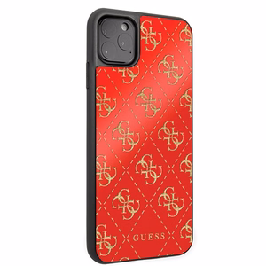 Guess GUHCN654GGPRE iPhone 11 Pro Max red/red hard case 4G Double Layer Glitter