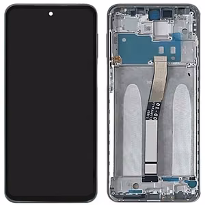 LCD ekrāns Xiaomi Redmi Note 9 Pro/Note 9S ar skārienekrānu ar rāmi pelēks ORG