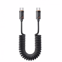 USB Kabelis Essager "Chuan" melns 60W "Type-C / Type-C" 180cm