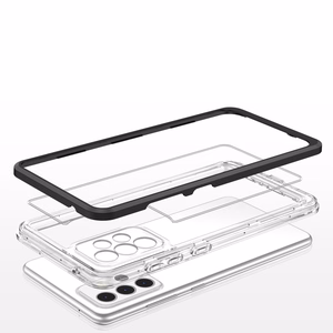Clear 3in1 viedtālruņa apvalks Samsung Galaxy A73 rāmja gēls melna