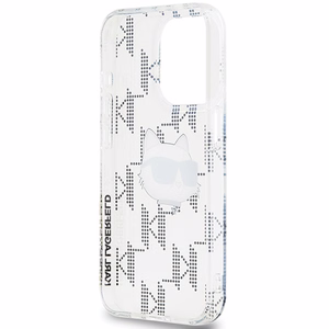 Karl Lagerfeld IML Choupette galvas un monogrammas apvalks iPhone 15 Pro Max - caurspīdīgs