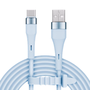 Kruger&Matz Basic silikona USB–USB-C kabelis, 1 m, zils