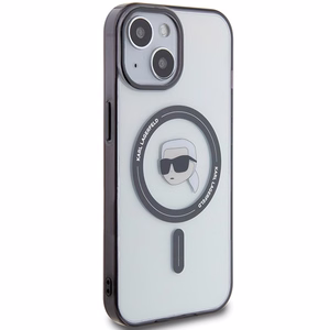 Karl Lagerfeld KLHMP15SHKHNOTK iPhone 15 6.1" caurspīdīgs cietais apvalks IML Karl's Head MagSafe
