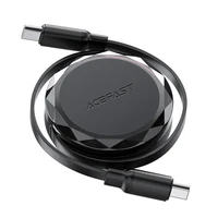 Acefast C13-03 USB-C - USB-C 60W izbīdāms kabelis - melns