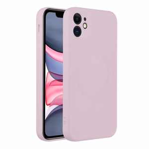 SILICONE MAG COVER viedtālruņa apvalks, saderīgs ar MagSafe, IPHONE 11 rozā