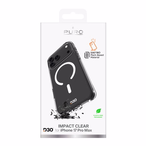 Puro Impact caurspīdīgs D3O TPU+PC magnētiskais viedtālruņa apvalks iPhone 17 Pro Max - caurspīdīgs