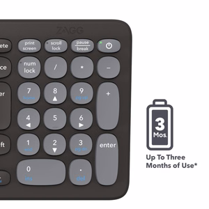 ZAGG Pro Keyboard Mid Size-Charcoal-UK (wireless charging on mat)