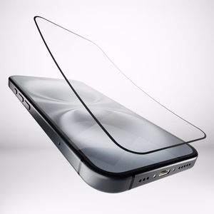 Гибридное стекло Puro Flexible Glass D3O с чёрной рамкой для iPhone 16 Plus / iPhone 15 Pro Max / iPhone 15 Plus